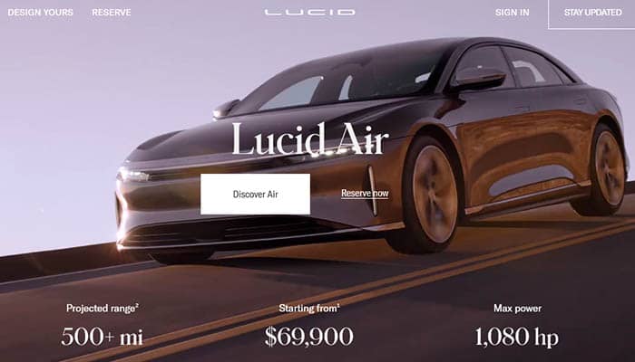 Marcas de coches raras: Lucid Air
